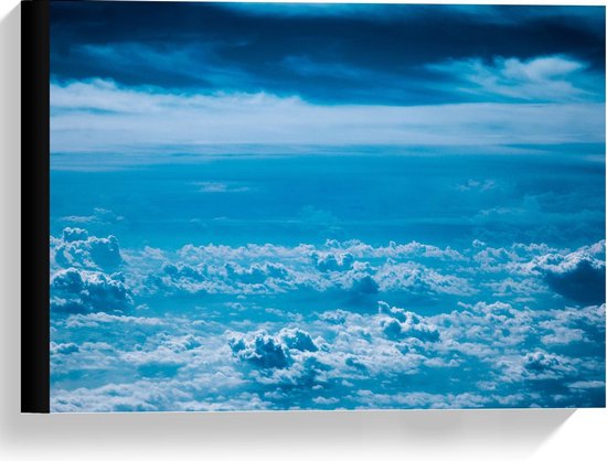 Canvas  - Uitzicht tussen de Wolkenvelden - 40x30cm Foto op Canvas Schilderij (Wanddecoratie op Canvas)