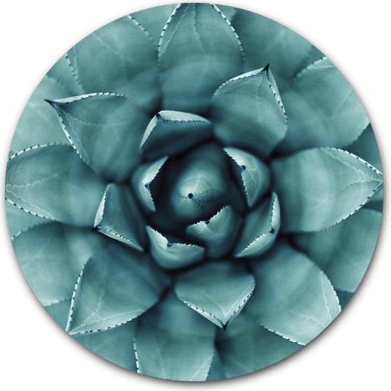 Plaque plexi acrylique ronde de couleur blanche et bleue avec œil peint