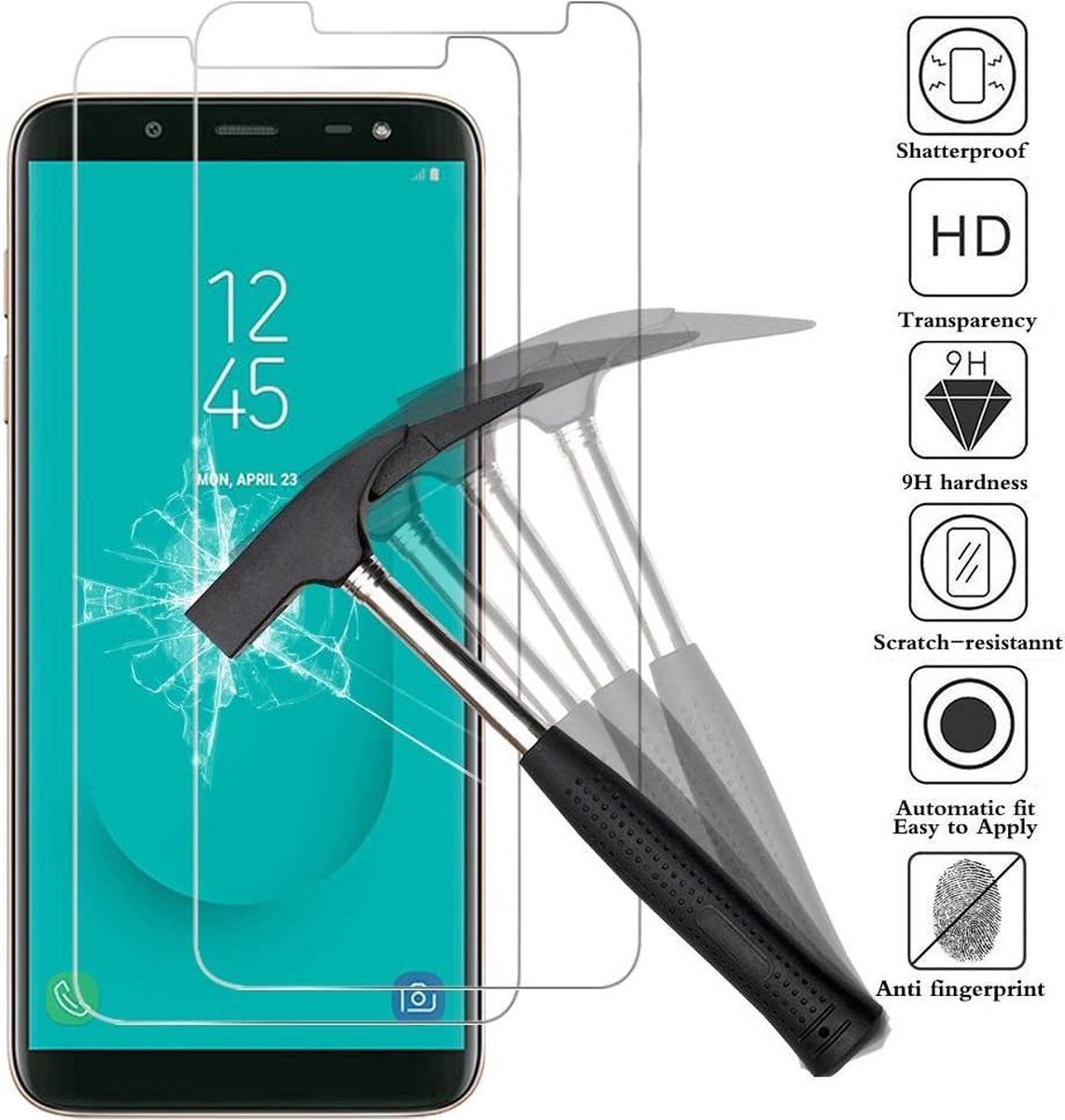 Protecteur d'écran en verre trempé 0.3mm Samsung Galaxy J6 Plus 2018
