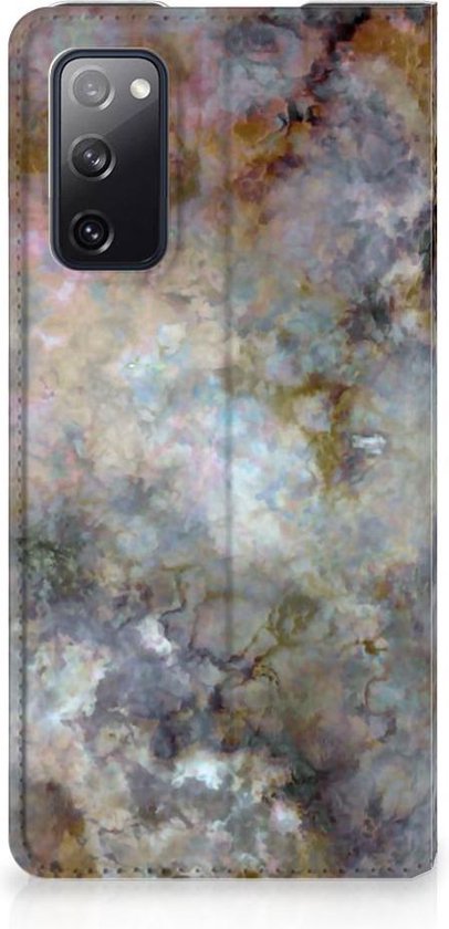 Bookcase Samsung Galaxy S20 FE Smart Cover Marble Grijs