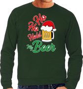 Grote maten Ho ho hold my beer foute Kerstsweater / Kersttrui groen voor heren - Kerstkleding / Christmas outfit 3XL (58)