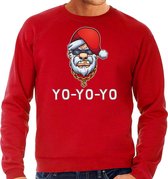 Grote maten Gangster / rapper Santa foute Kerstsweater / Kersttrui rood voor heren - Kerstkleding / Christmas outfit 4XL (60)