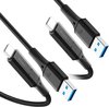 Spigen PowerArc ArcWire Gevlochten USB-C Kabel 1 Meter Zwart (2-Pack)