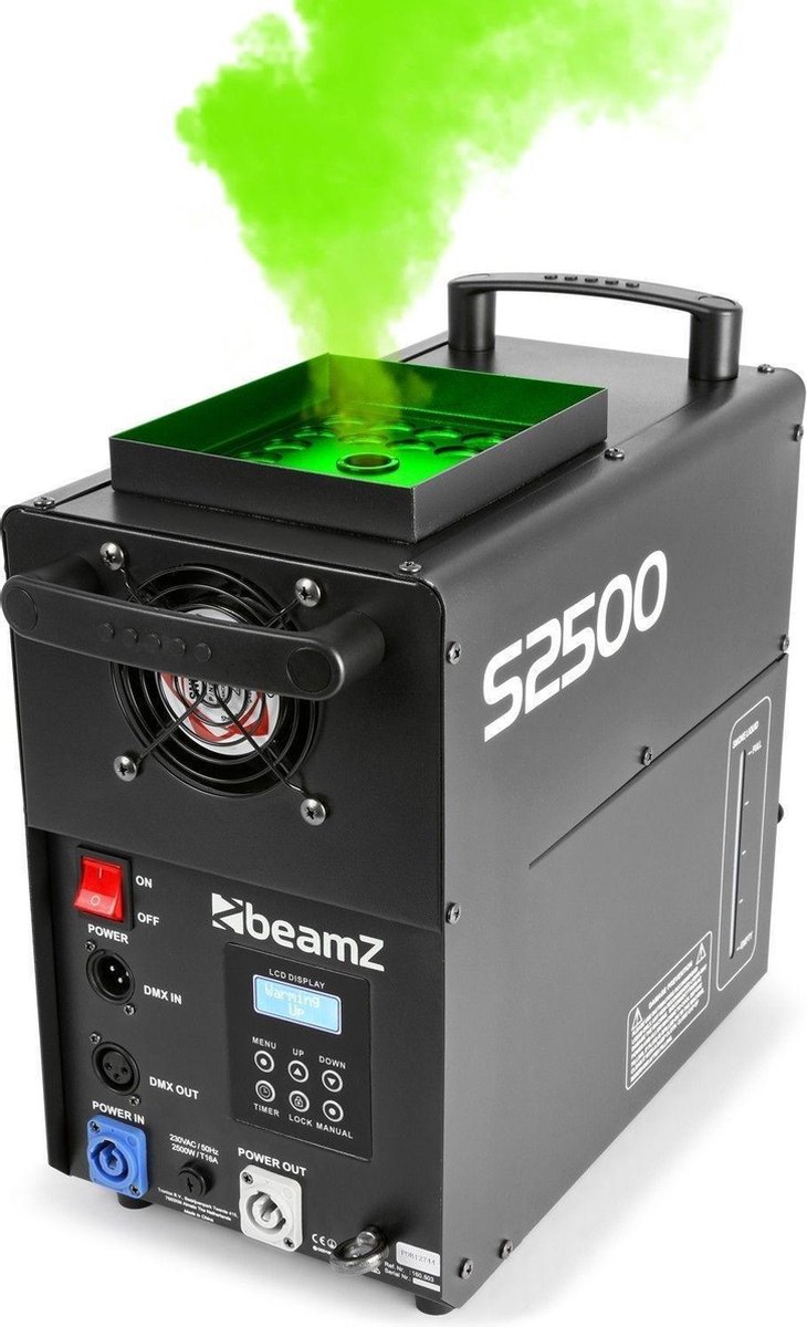 Rookmachine met licht - BeamZ S2500 - Horizontaal / verticaal - 2500W - BeamZ