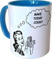 Mok Blauw - Make Today Count - 300ml