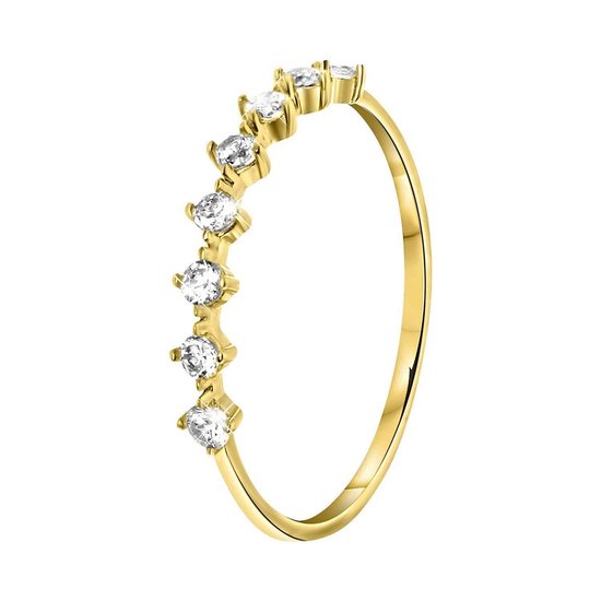 Bague en or jaune 14K avec zircone