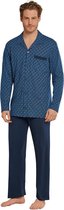 Schiesser R-Hals Heren Pyjama - Donker Blauw - Maat XL