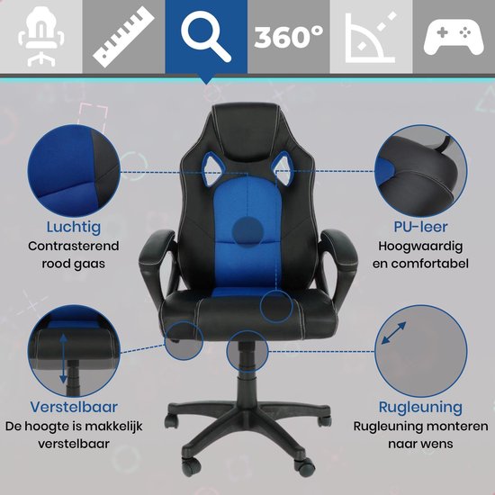 bol com ocazi gamestoel bureaustoel ergonomisch gaming chair gaming stoel