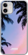 iPhone 12 Mini Hoesje Transparant TPU Case - Sunset Palms #ffffff