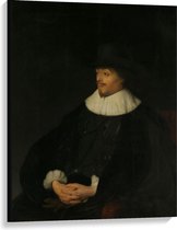 Canvas  - Oude meesters - Portret van Constantijn Huygens, Jan Lievens - 75x100cm Foto op Canvas Schilderij (Wanddecoratie op Canvas)