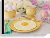 Canvas  - Paas ontbijt in Pastel Kleuren  - 40x30cm Foto op Canvas Schilderij (Wanddecoratie op Canvas)