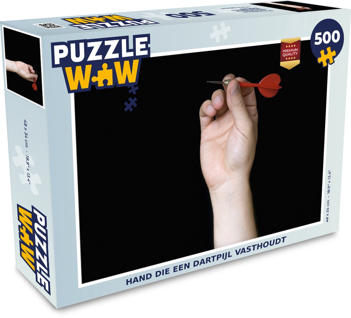 Puzzel 500 stukjes Darten - Hand die een dartpijl vasthoudt - PuzzleWow heeft +100000 puzzels