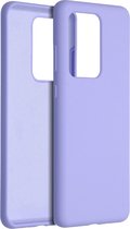 Accezz Hoesje Geschikt voor Samsung Galaxy S20 Ultra Hoesje Siliconen - Accezz Liquid Silicone Backcover - Paars