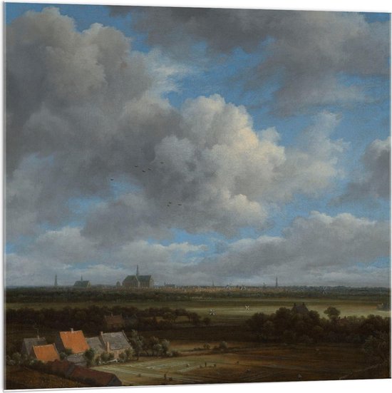 Acrylglas - Oude meesters - Gezicht op Haarlem, Jacob Isaacksz van Ruisdael - 100x100cm Foto op Acrylglas (Met Ophangsysteem)