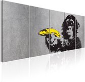 Artgeist Monkey and Banana Canvas Schilderij - 200x80cm