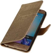 Wicked Narwal | Lace bookstyle / book case/ wallet case Hoes voor Samsung Galaxy S7 Edge Plus Goud