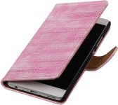 Wicked Narwal | Lizard bookstyle / book case/ wallet case Hoes voor Huawei P9 Roze
