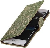 Wicked Narwal | Lace bookstyle / book case/ wallet case Hoes voor LG K4 Donker Groen