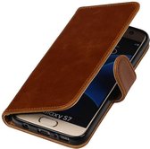 Wicked Narwal | Premium TPU PU Leder bookstyle / book case/ wallet case voor Samsung Galaxy S7 G930F Bruin