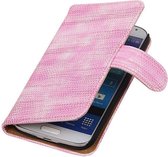 Wicked Narwal | Lizard bookstyle / book case/ wallet case Hoes voor Samsung Galaxy S4 i9500 Roze