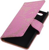 Wicked Narwal | Lace bookstyle / book case/ wallet case Hoes voor sony Xperia Z4 Compact Roze