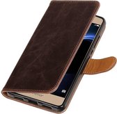 Wicked Narwal | Premium TPU PU Leder bookstyle / book case/ wallet case voor Sony Xperia C6 Mocca