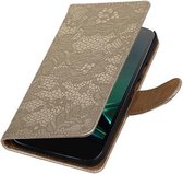 Wicked Narwal | Lace bookstyle / book case/ wallet case Hoes voor Motorola Moto G4 Play Goud