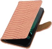 Wicked Narwal | Snake bookstyle / book case/ wallet case Hoes voor Motorola Moto G4 Play Light Roze
