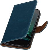 Wicked Narwal | Premium TPU PU Leder bookstyle / book case/ wallet case voor Motorola Moto G4 Play Blauw