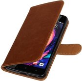 Wicked Narwal | Premium TPU PU Leder bookstyle / book case/ wallet case voor HTC Desire 10 Pro Bruin
