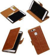 Wicked Narwal | Premium TPU PU Leder bookstyle / book case/ wallet case voor Huawei P9 Bruin