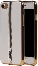 Wicked Narwal | M-Cases Leder Look TPU Hoesje voor iPhone 7/8 Wit