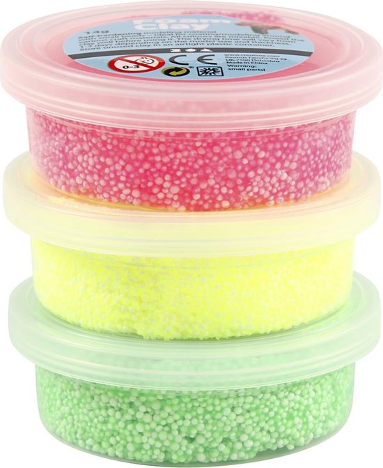 Foam Clay Kleiset Roze/lime/groen 14 Gram 3delig