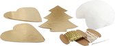 Faux Leather Kerstdecoraties, dikte 0,55 mm, 1 set, goud