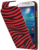 Wicked Narwal | Zebra Classic Flip Hoes voor Samsung Galaxy S4 i9500 Rood