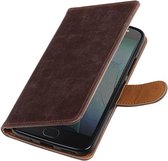 Wicked Narwal | Premium TPU PU Leder bookstyle / book case/ wallet case voor Motorola Moto G5s Plus Mocca