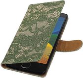 Wicked Narwal | Lace bookstyle / book case/ wallet case Hoes voor Motorola Moto G5 Donker Groen