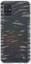 Casetastic Samsung Galaxy A51 (2020) Hoesje - Softcover Hoesje met Design - Zebra Army Print