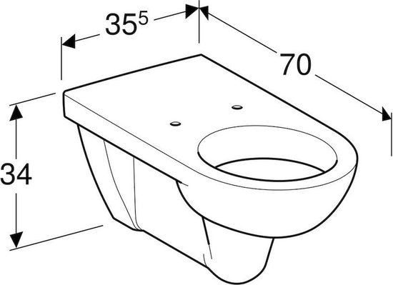 WC suspendu à fond creux Geberit Renova, avec abattant WC - 500.802