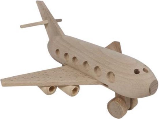 Familielid Hysterisch nationale vlag Houten vliegtuig Boeing - speelgoed - decoratief - educatief | bol.com