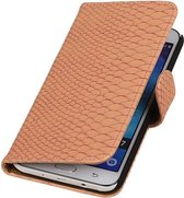 Wicked Narwal | Snake bookstyle / book case/ wallet case Hoes voor Samsung galaxy j7 2015 Licht Roze