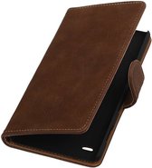 Wicked Narwal | Bark bookstyle / book case/ wallet case Hoes voor sony Xperia C4 Bruin