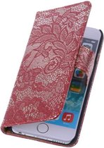 Wicked Narwal | Lace bookstyle / book case/ wallet case Hoes voor iPhone 6 Rood