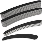Goedkoopste boemerang vijl grit #100/180 in de kleur zwart, per 25 stuks. Voor kunstnagels (acryl nagels, gel nagels) én natuurl
