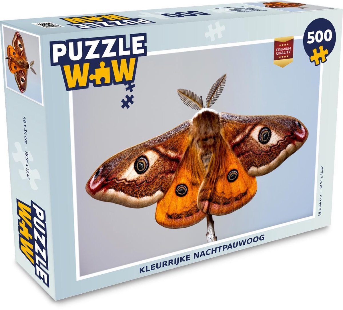 Puzzel 500 stukjes Motten - Kleurrijke nachtpauwoog - PuzzleWow heeft  +100000 puzzels | bol.com