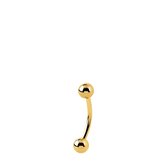 Lucardi Dames Micro barbell piercing bol - Piercing - Cadeau - Staal - Goudkleurig