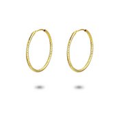 Twice As Nice Oorbellen in 18kt verguld zilver, oorring, 28 mm, gebeiteld