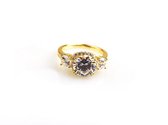 model Classic zilveren ring geel goud verguld gezet met cubic zirconia