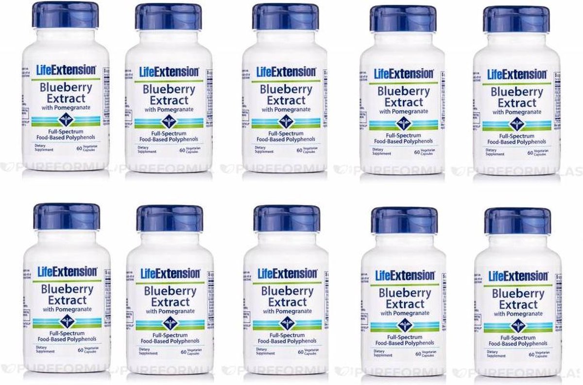Blueberry Extract With Pomegranate, 60 Vegetarian Capsules, 10pack