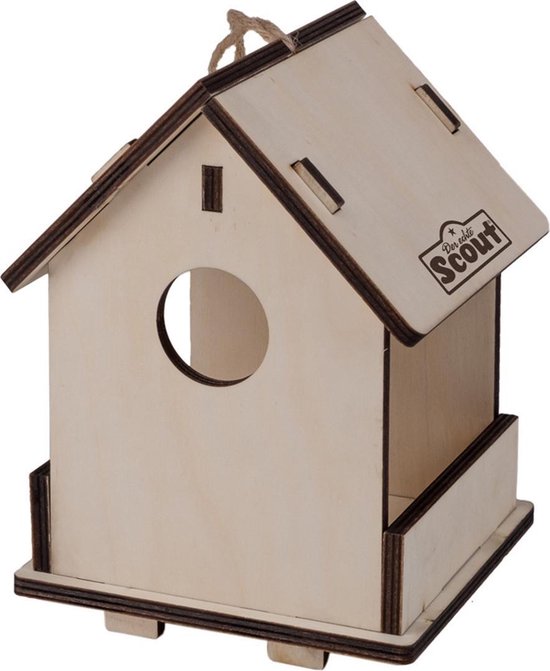 Pakket van 4x stuks 2-in-1 Vogelhuisje/nestkastje van hout 14 x cm -... | bol.com
